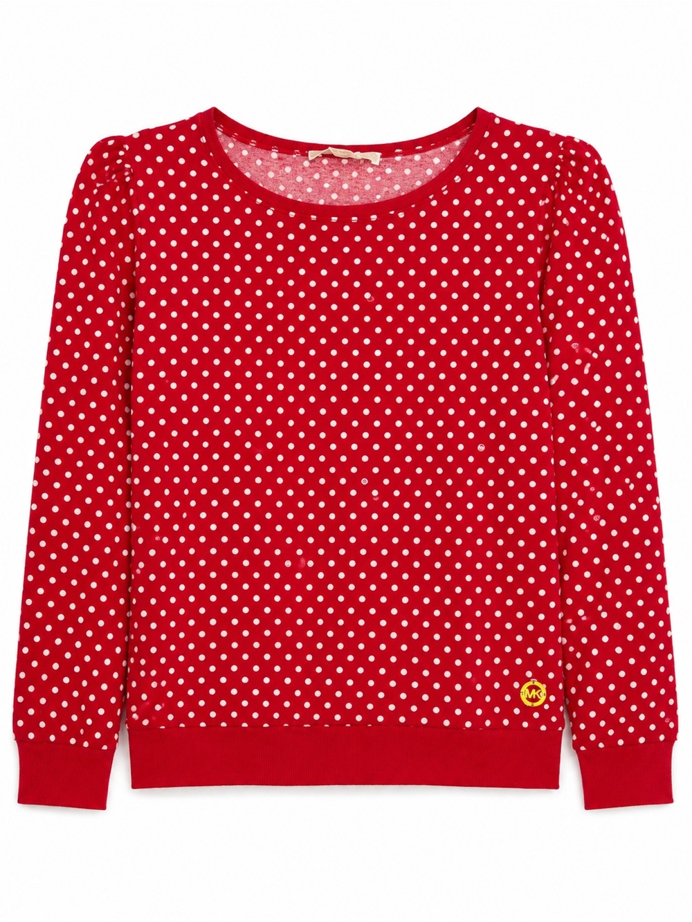 Michael Kors Red White Polka Dot Long Sleeve shirt Top Women’s